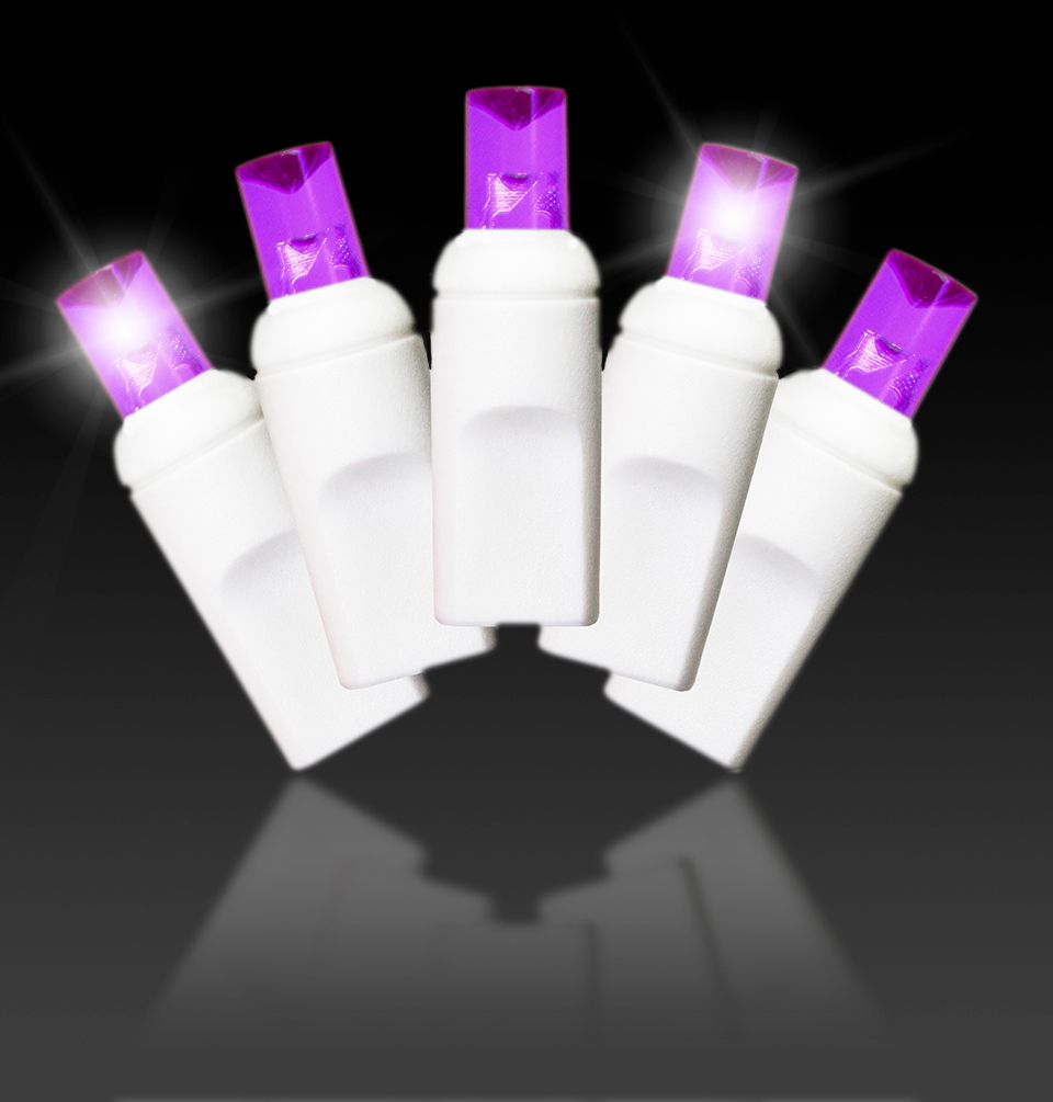 S-50MMPU-6WT4 5 mm x 0.25 in. Twinkle LED Lights with 6 in. Spacing Wire, Purple & White - 50 Count