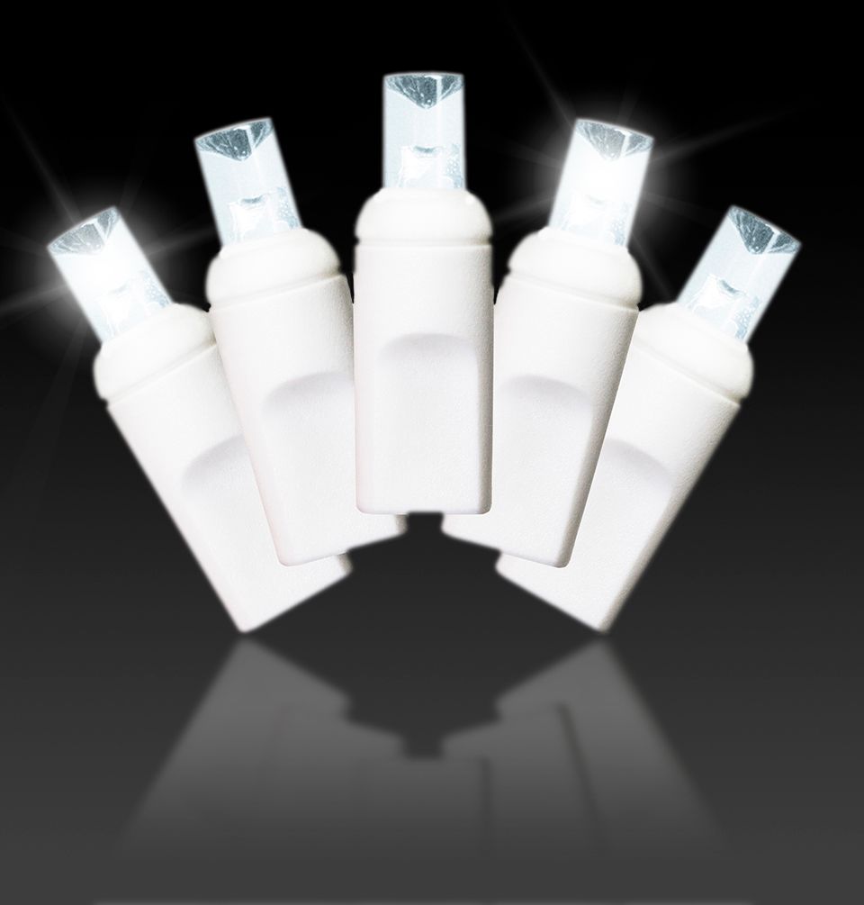 5 mm x 0.25 in. Twinkle LED Lights with 6 in. Spacing Wire, Pure White & White - 50 Count