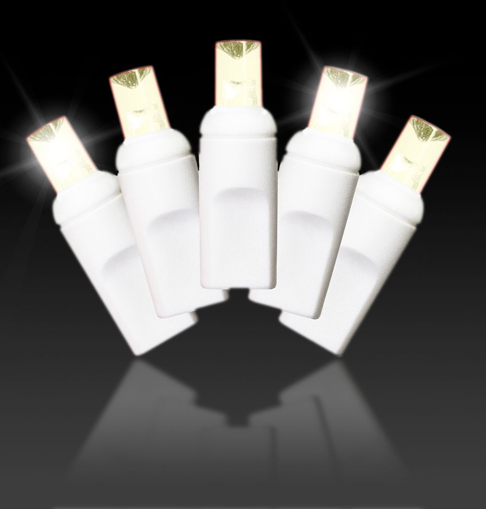 5 mm x 0.25 in. Twinkle LED Lights with 6 in. Spacing Wire, White - 50 Count
