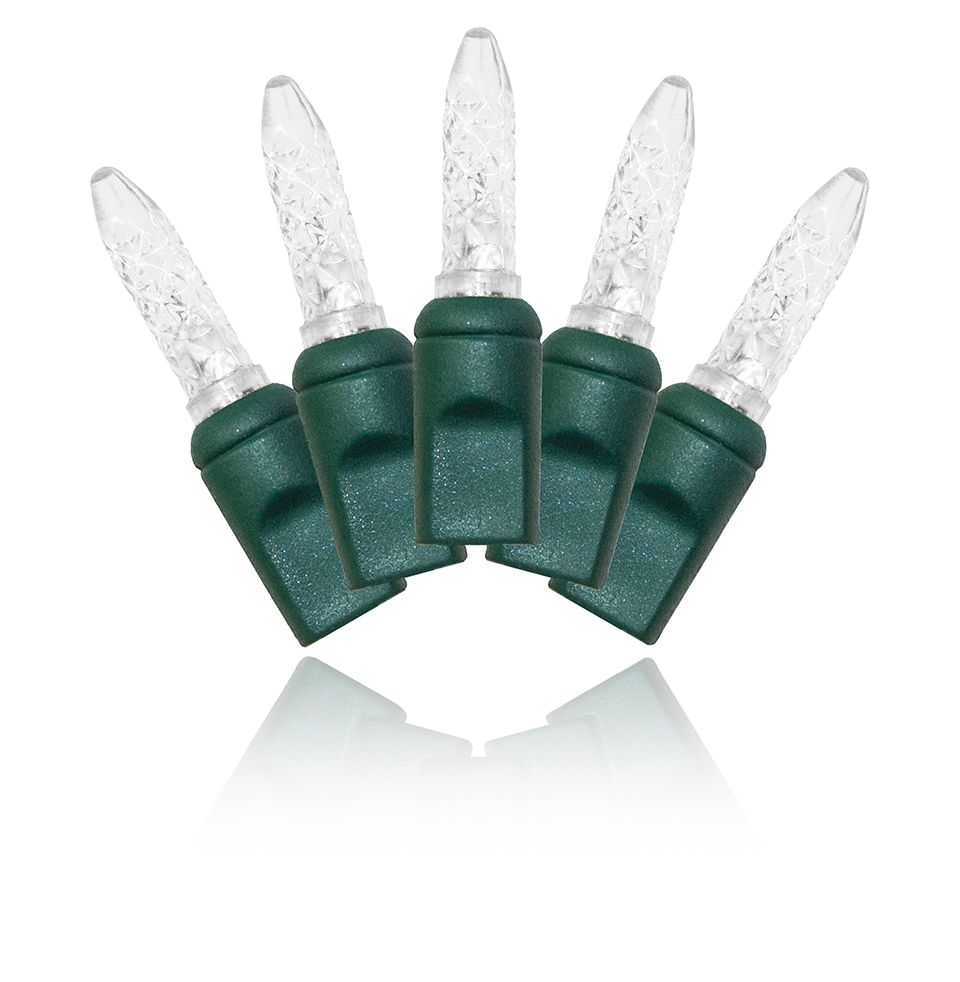 M5 LED Lights with 4 in. Spacing Wire, Green & Cool White - 70 Count
