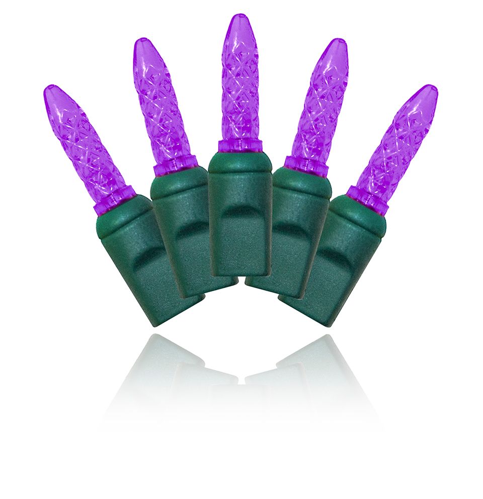 S-70M5PU-4G M5 LED Lights with 4 in. Spacing Wire, Green & Purple - 70 Count
