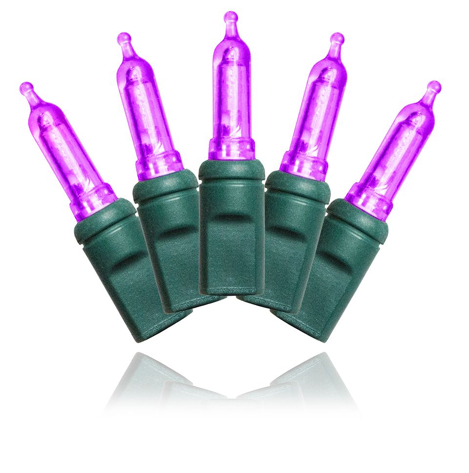 T5 LED String Lights with 4 in. Spacing Wire, Purple & Green - 70 Count