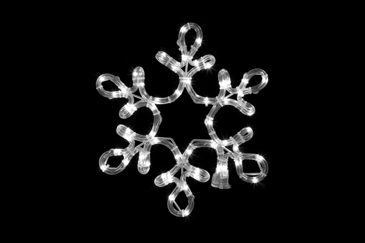 12 in. Ropelit Snowflake with Star Middle, Pure White