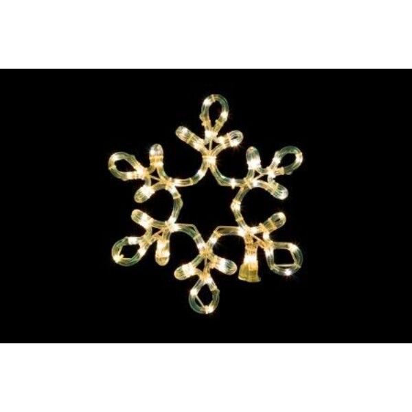 12 in. Warm White Ropelit Snowflake with Star Middle