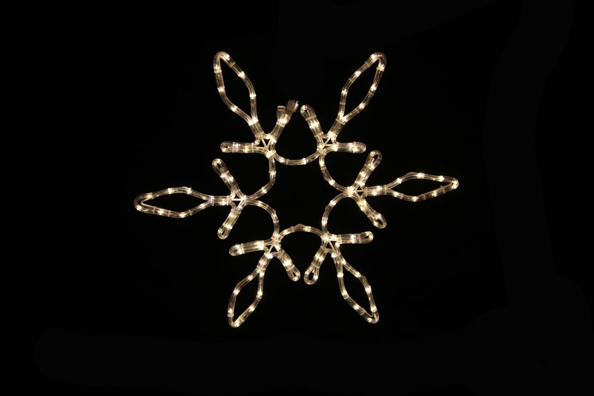 24 in. LED Snowflake with Star in the Middle, Warm White