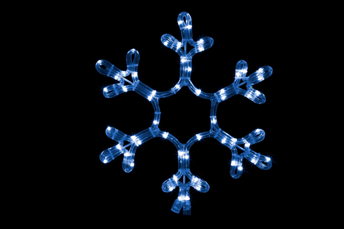 12 in. LED Ropelit Snowflake, Blue