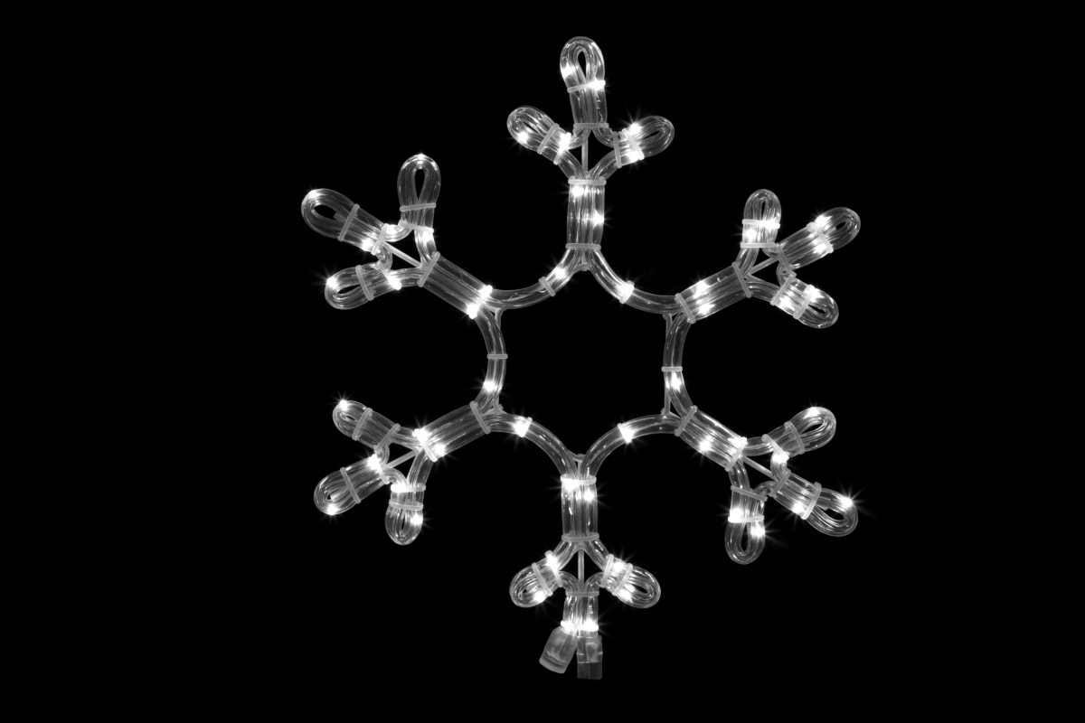 12 in. LED Ropelit Snowflake, Pure White