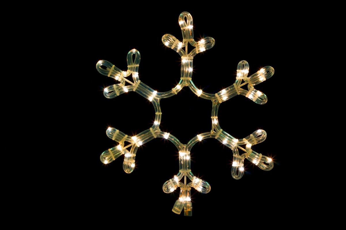 12 in. LED Ropelit Snowflake, Warm White