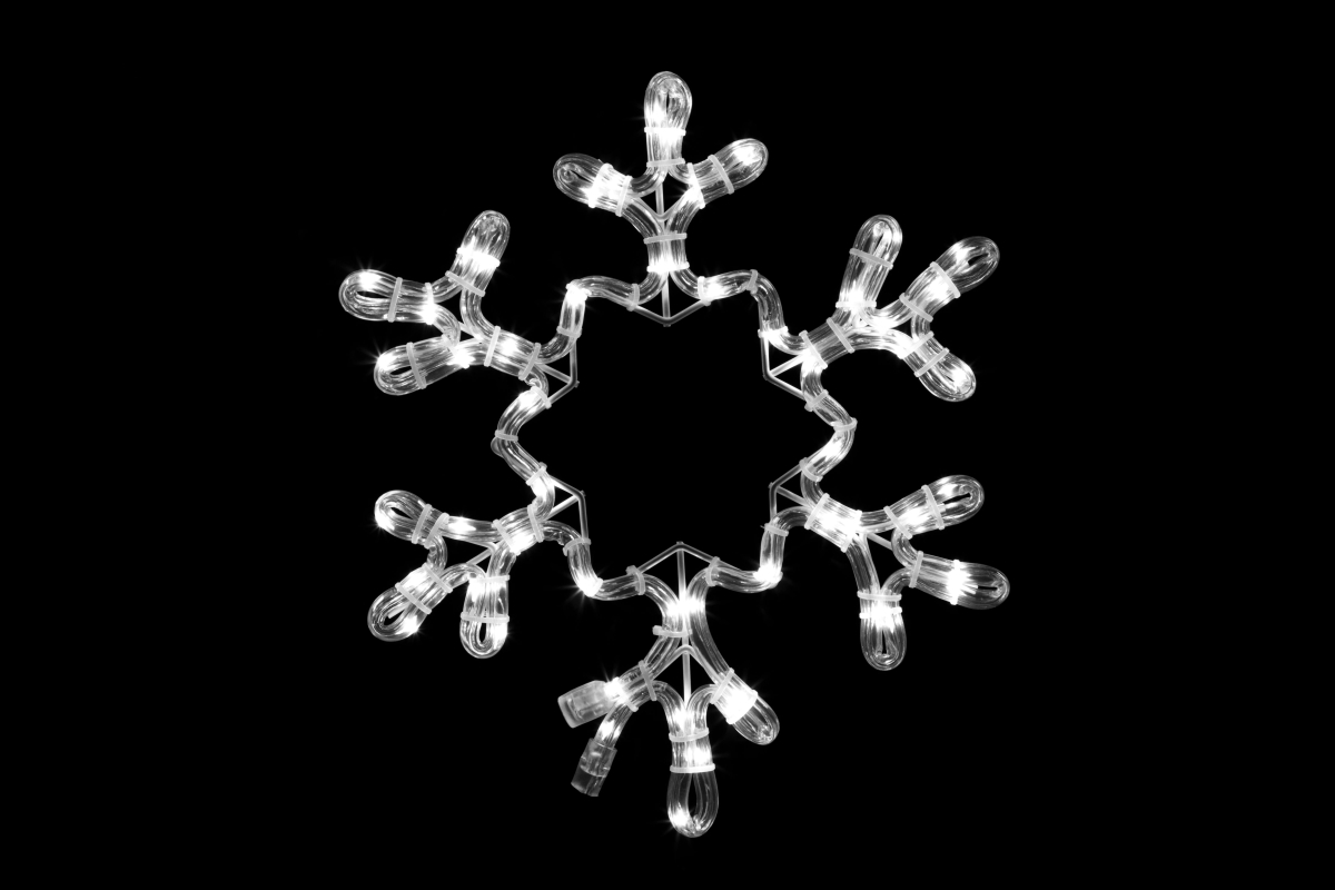 12 in. Ropelit Snowflake with Star, Pure White