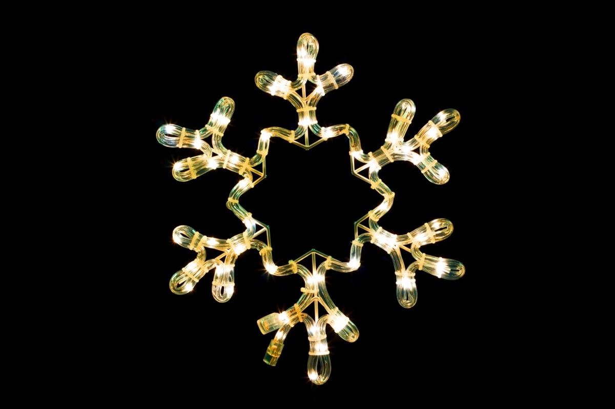 12 in. Ropelit Snowflake with Star, Warm White