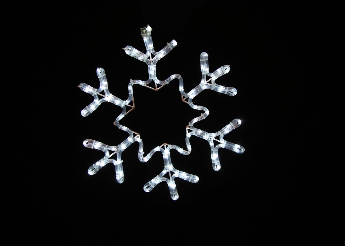 18 in. Ropelit Snowflake with Star, Pure White