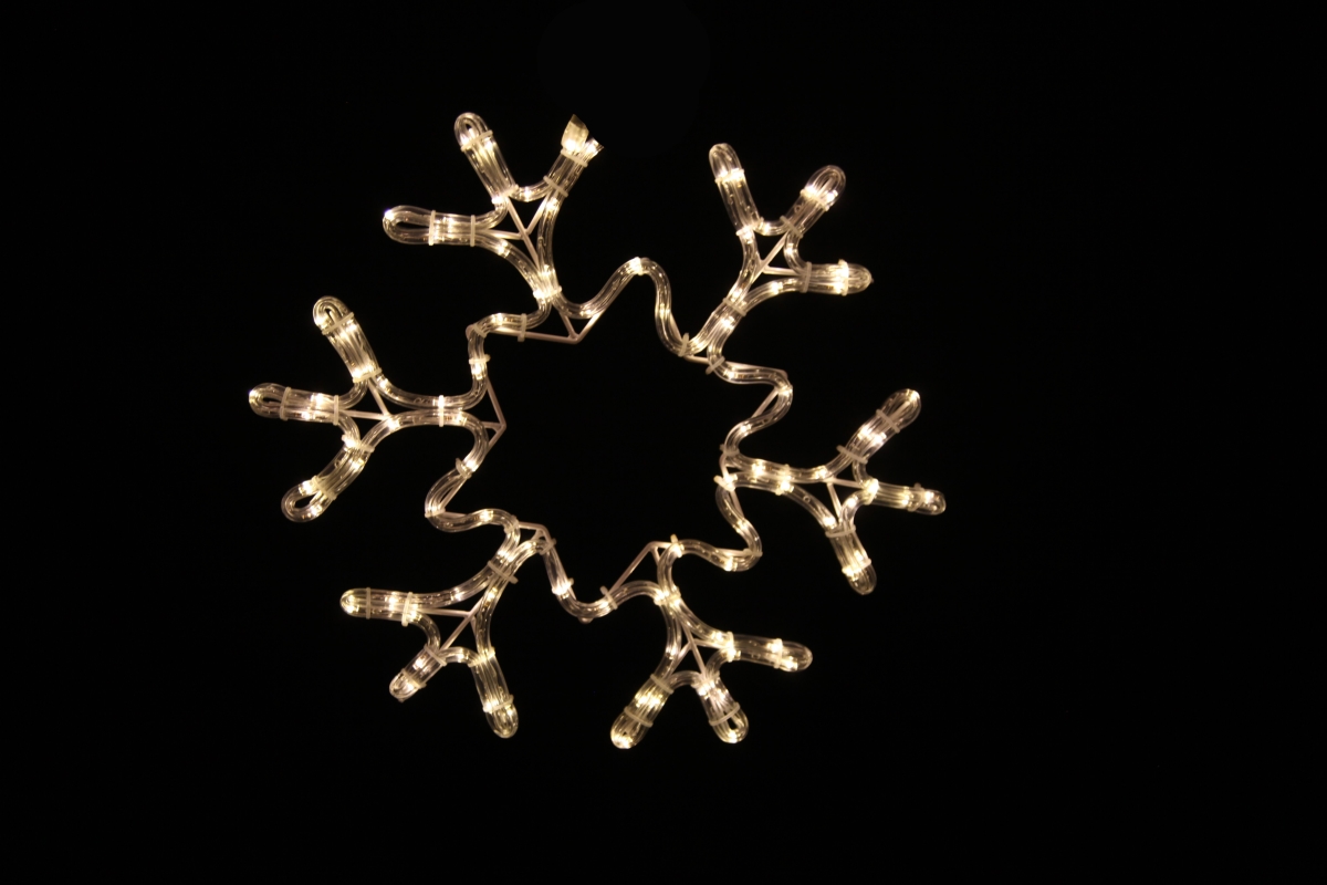 18 in. Ropelit Snowflake with Star, Warm White