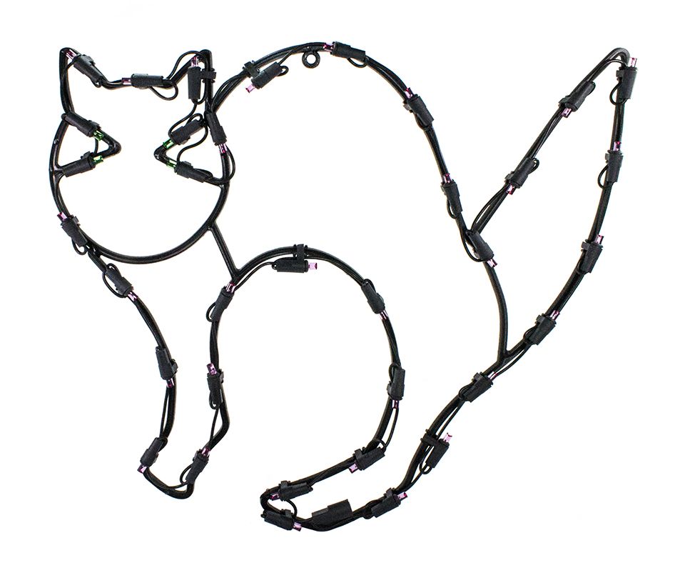 20 in. LED Cat Outdoor Window Display Light Decor