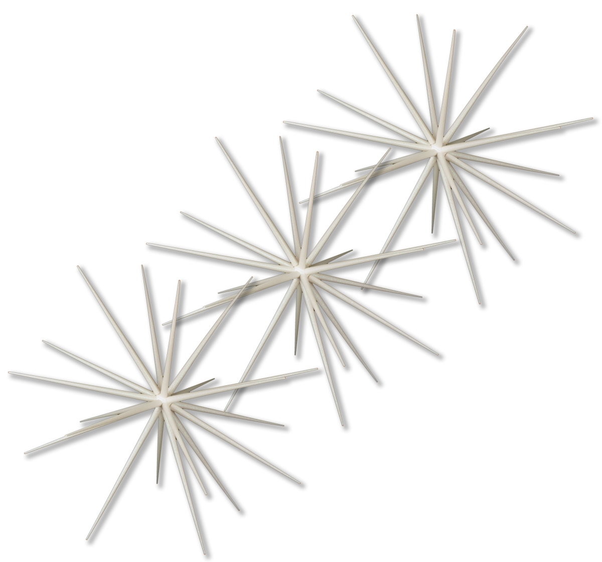 15 in. Starburst Ornament with Glitter, White - Pack of 3