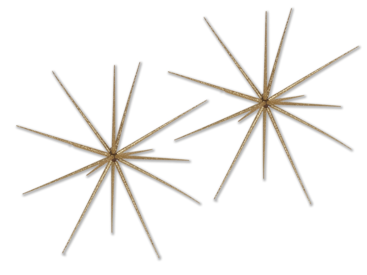 23 in. Glittered Starburst Ornament, Gold - Pack of 2