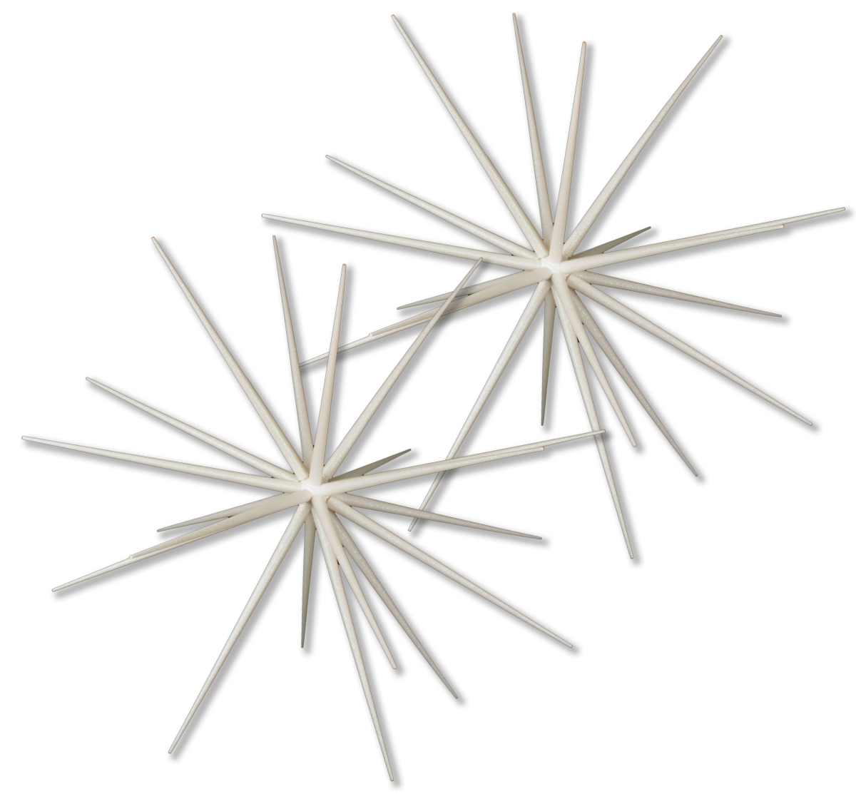 23 in. Glittered Starburst Ornament, White - Pack of 2