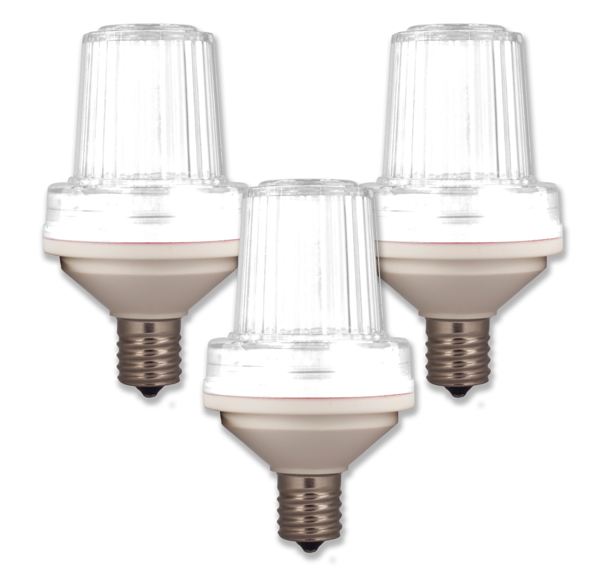 STROBE-PW-E12-3PK 1W E12 Base SMD LED, Clear Lens & 150 Flash & Minute LED Bulb, Pure White - Pack of 3