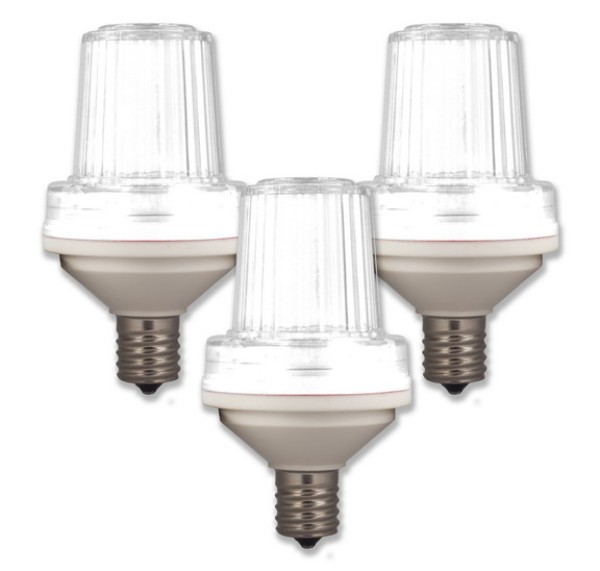 STROBE-PW-E17-3PK E17 Base 1W LED Clear Lens - Pure White - Pack of 3