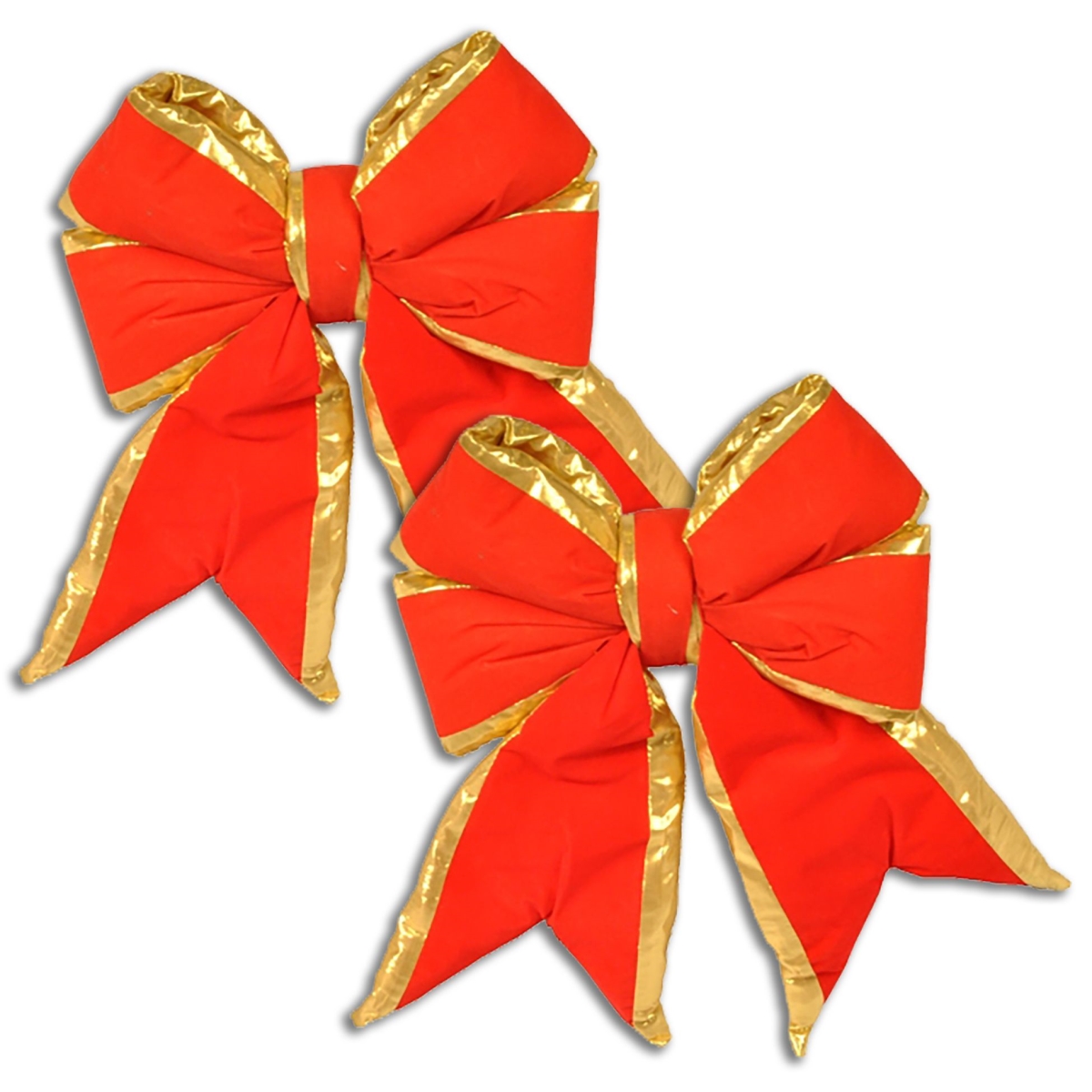 BOW-12-REGO-2PK 12 in. Christmas Bow with Gold Trim, Red - Pack of 2