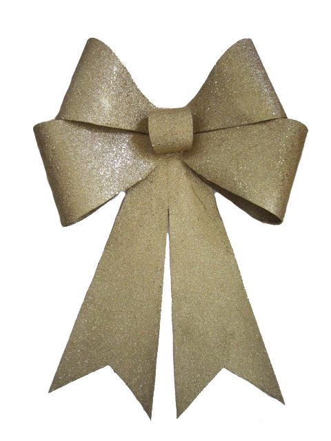 30 in. PVC Glitter Bow, Gold