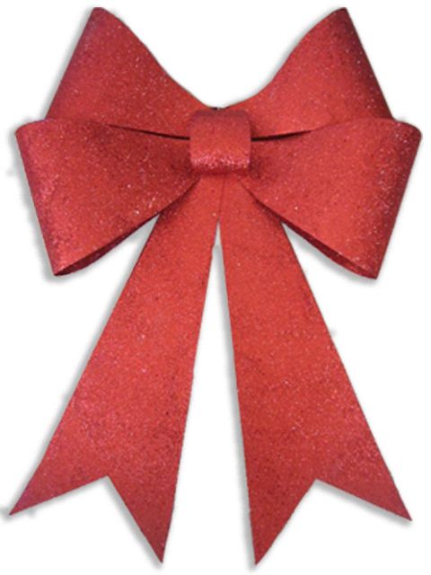 30 in. PVC Glitter Bow, Red