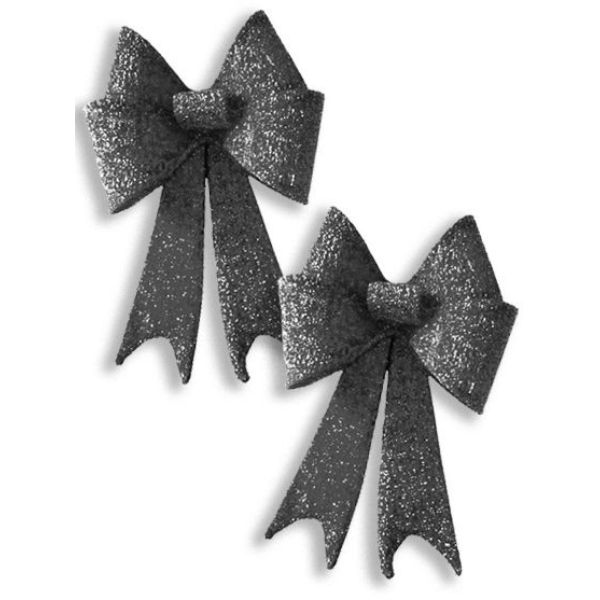 24 in. Christmas Mesh Bow, Silver - Pack of 2