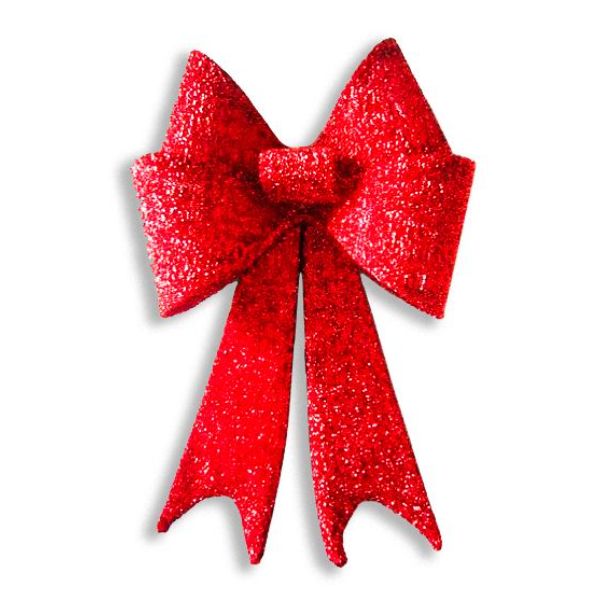 30 in. Christmas Glitter Mesh Bow, Red