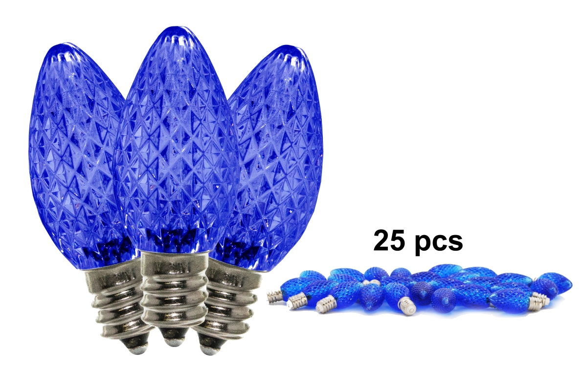 C7 Dimmable SMD LED Retrofit Bulbs, Blue - Pack of 25