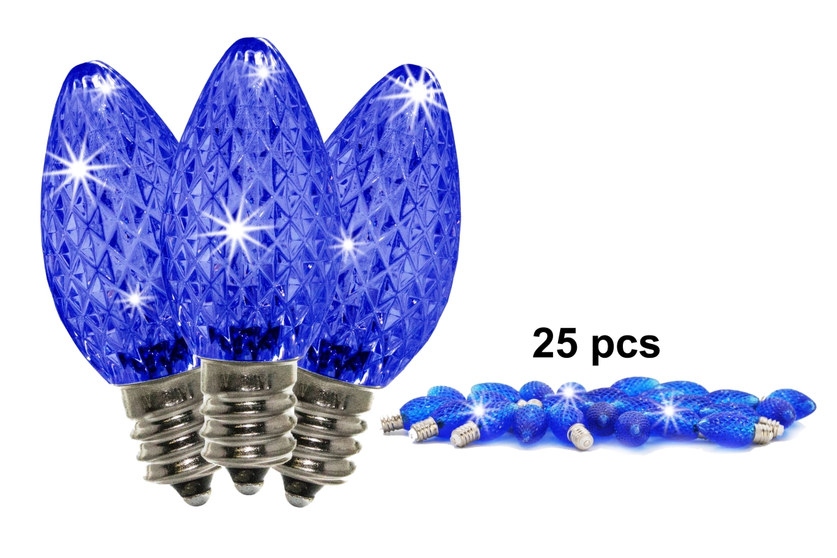 C7 Twinkle Dimmable SMD LED Retrofit Bulb, Blue - Pack of 25
