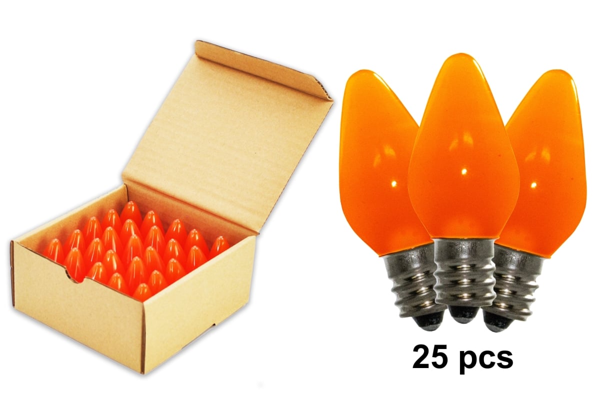 C7 Frosted Dimmable SMD LED Retrofit Bulbs, Orange - Pack of 25