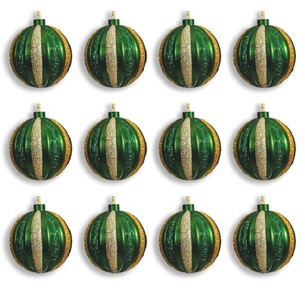 100 mm Glitter Ornament Ball, Multi Color - Pack of 12