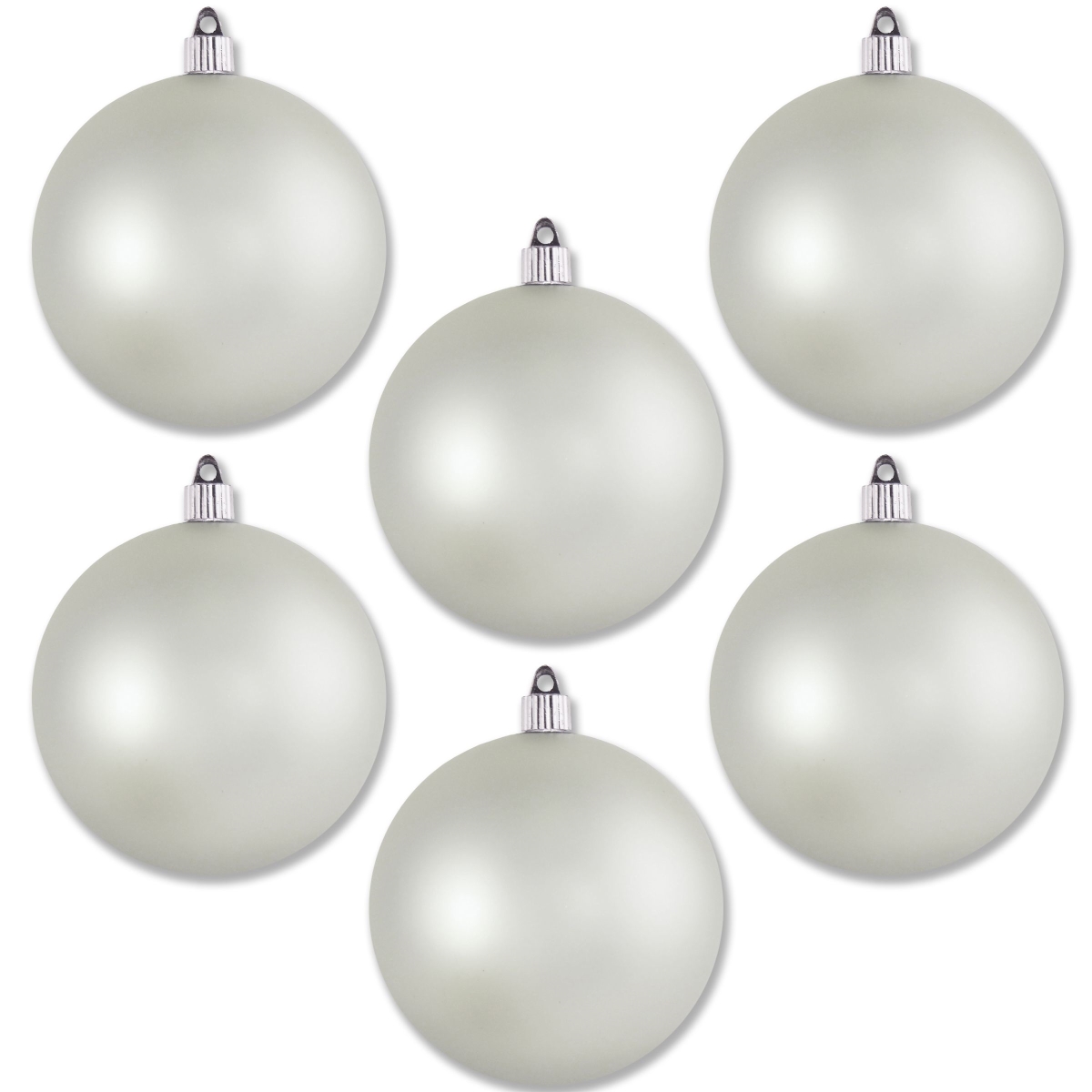 120 mm x 4.75 in. Ball Ornament, Matte Silver - Pack of 6