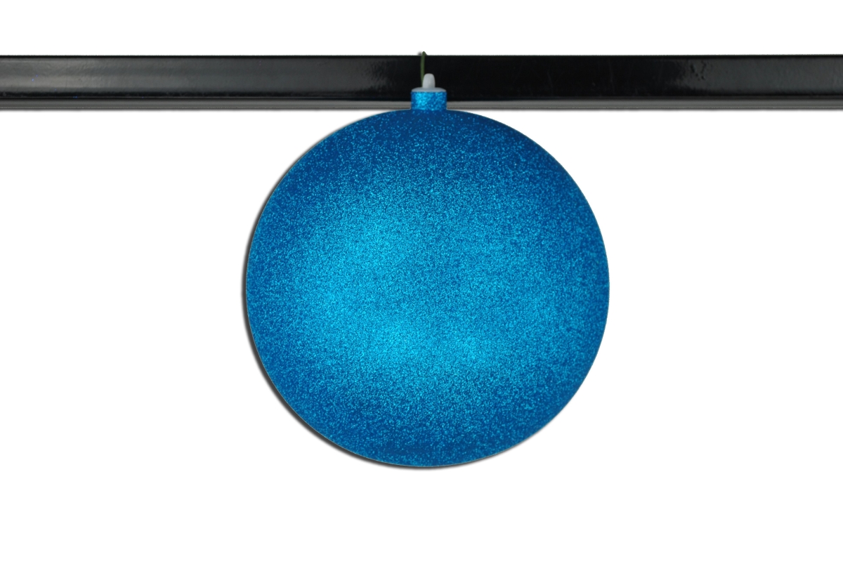 8 in. Glitter Ball Ornament with Wire, Aqua - Pack of 2