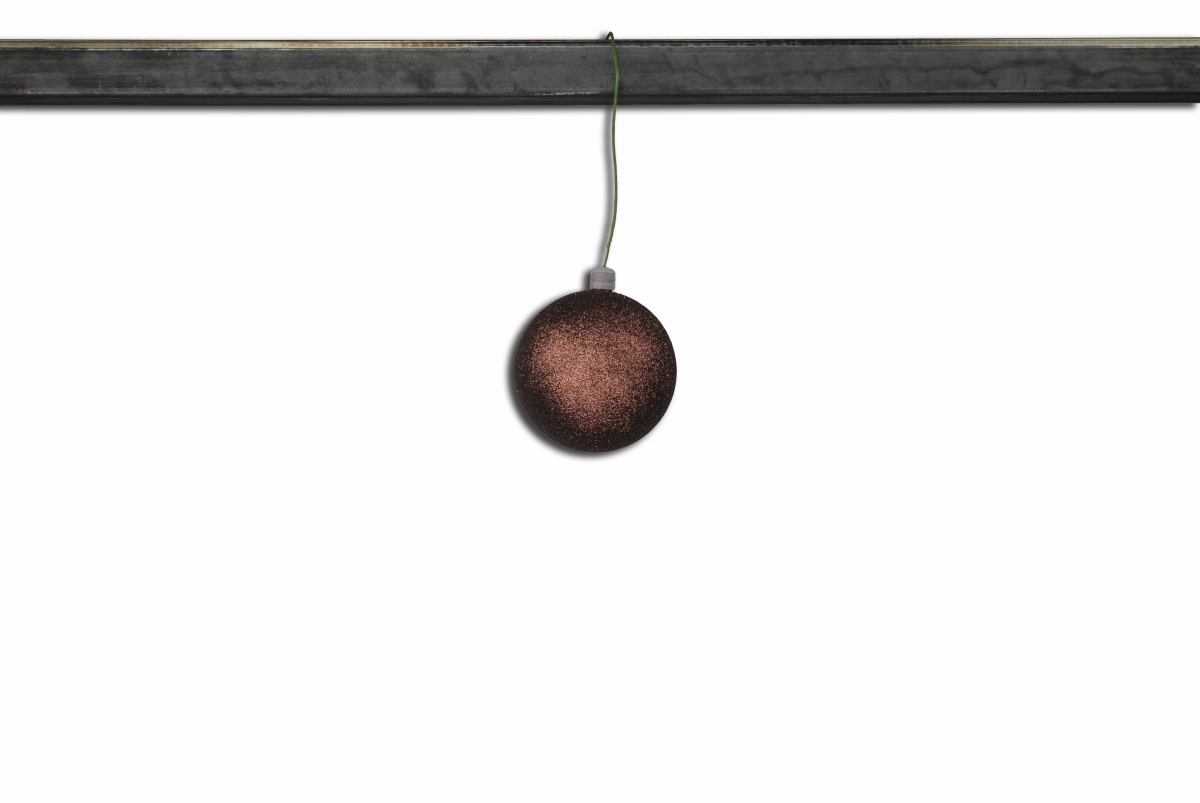 2.75 in. Glitter Ball Ornament with Wire, Brown - Pack of 12
