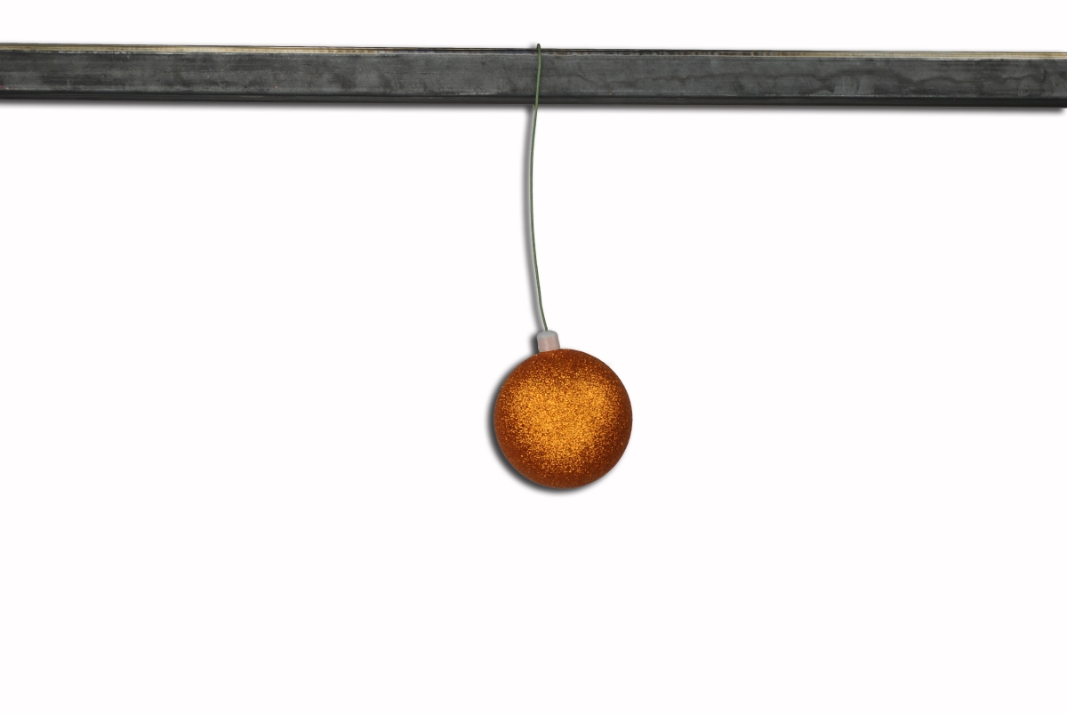 2.75 in. Glitter Ball Ornament with Wire, Orange - Pack of 12