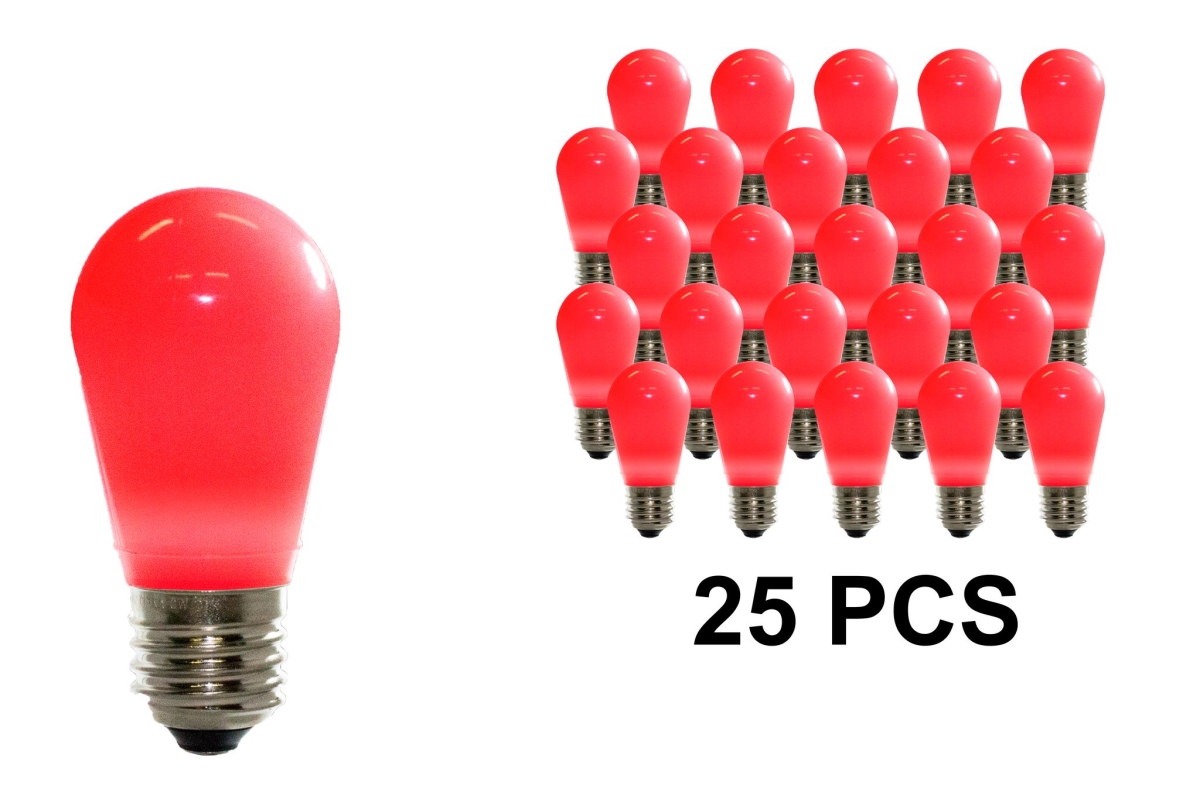 T50 Frosted Dimmable Replacement Bulb, Red - Pack of 25