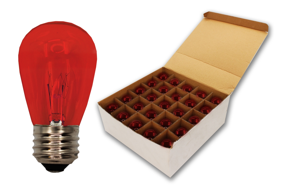 T50 Glass Retrofit Lamp, Red - Pack of 25