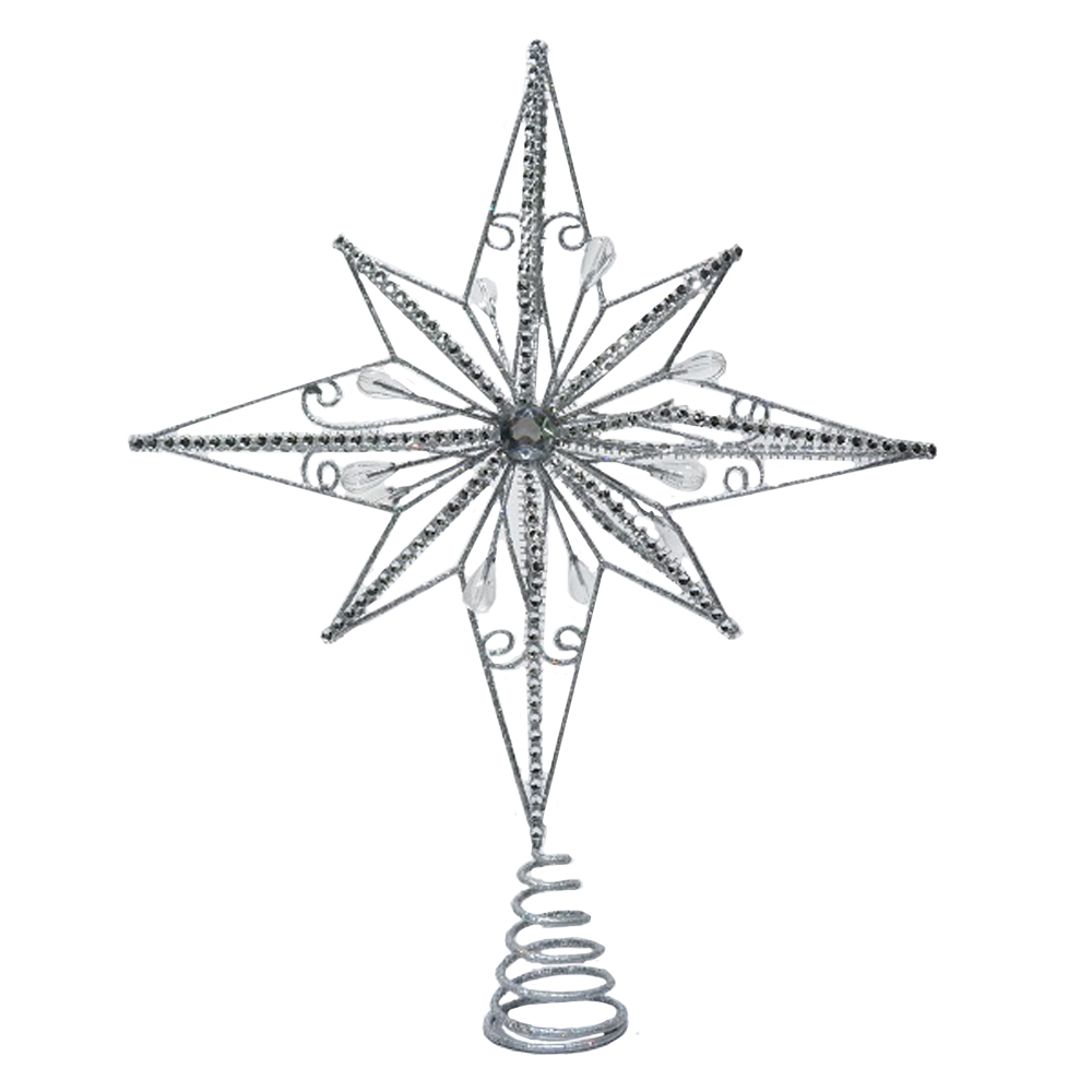 16 in. Star Tree Topper, Silver