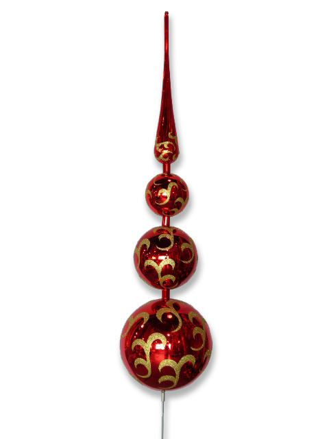 46 in. Glitter Accents Tree Topper, Red