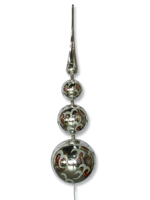 46 in. Glitter Accents Tree Topper, Silver