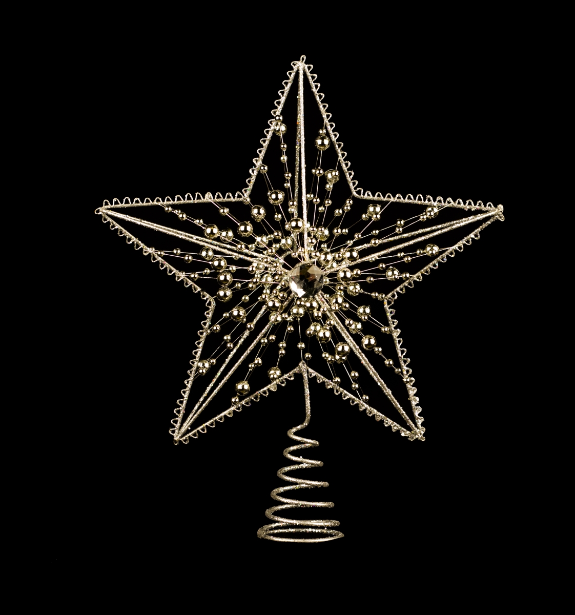 8 in. Jeweled Metal Star Tree Topper, Silver