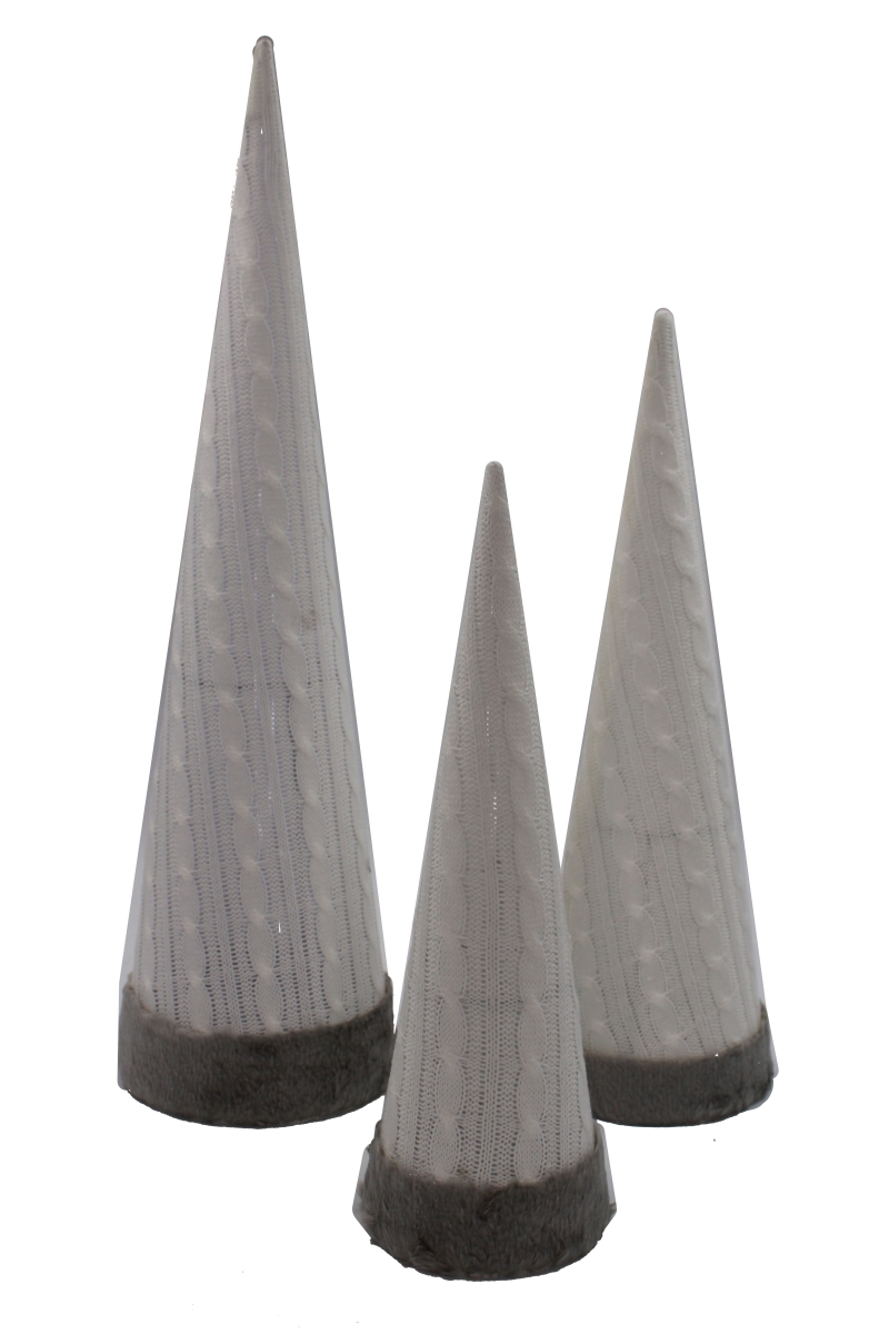 Cone Trees, Gray - Pack of 3