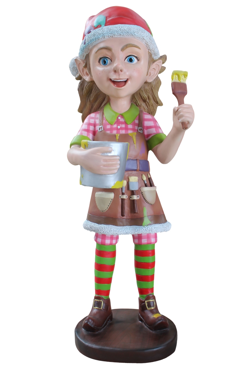 4 ft. Worker ELF Figurine with Paint Brush