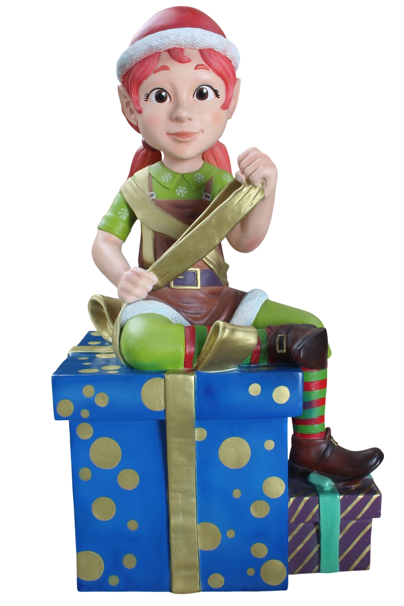 4 ft. Working ELF Figurine with Ribbon