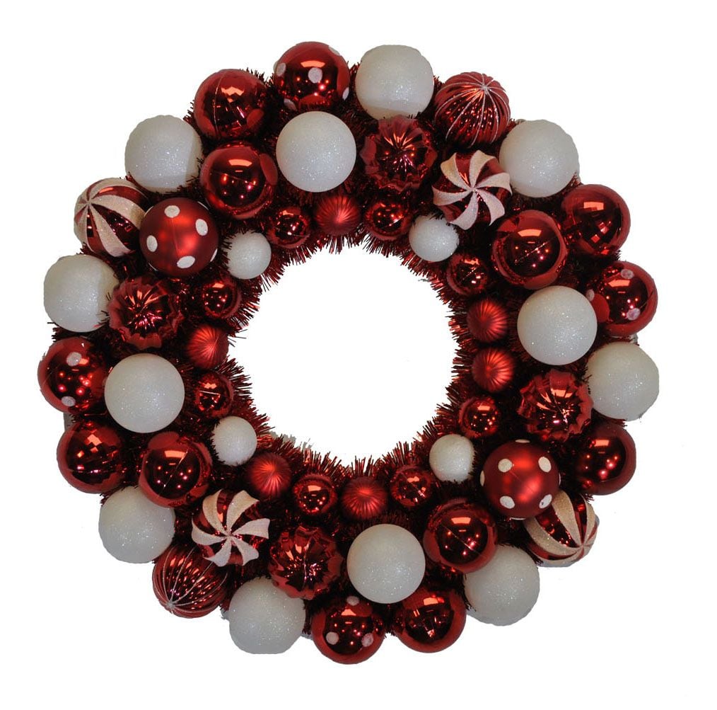 18 in. Candy Ball Christmas Wreath Ornament