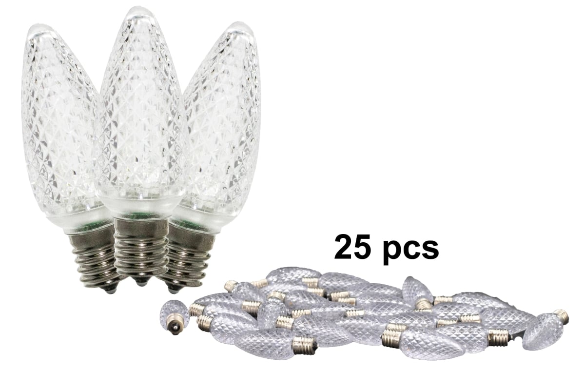 C7 Dimmable SMD LED Retrofit Bulbs, Pure White - Pack of 25