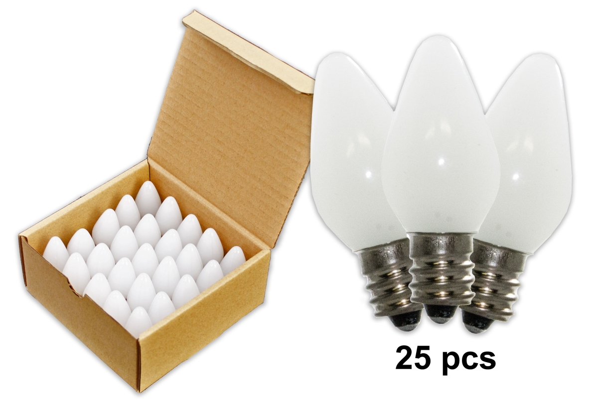 C7 Frosted Dimmable SMD LED Retrofit Bulbs, Pure White - Pack of 25