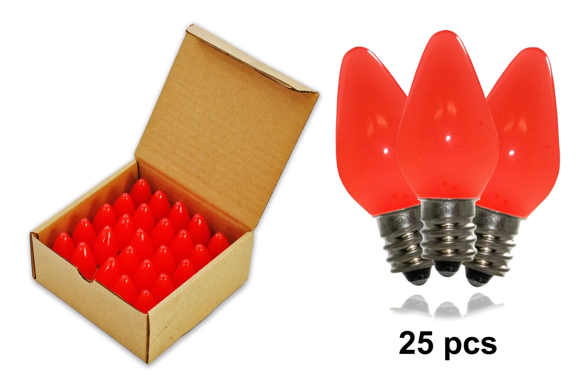 C7 Frosted Dimmable SMD LED Retrofit Bulbs, Red - Pack of 25