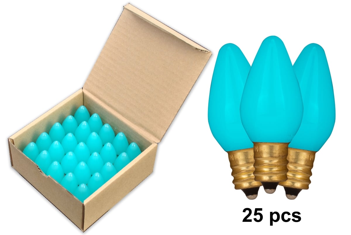 C7 Frosted Dimmable SMD LED Retrofit Bulbs, Teal - Pack of 25