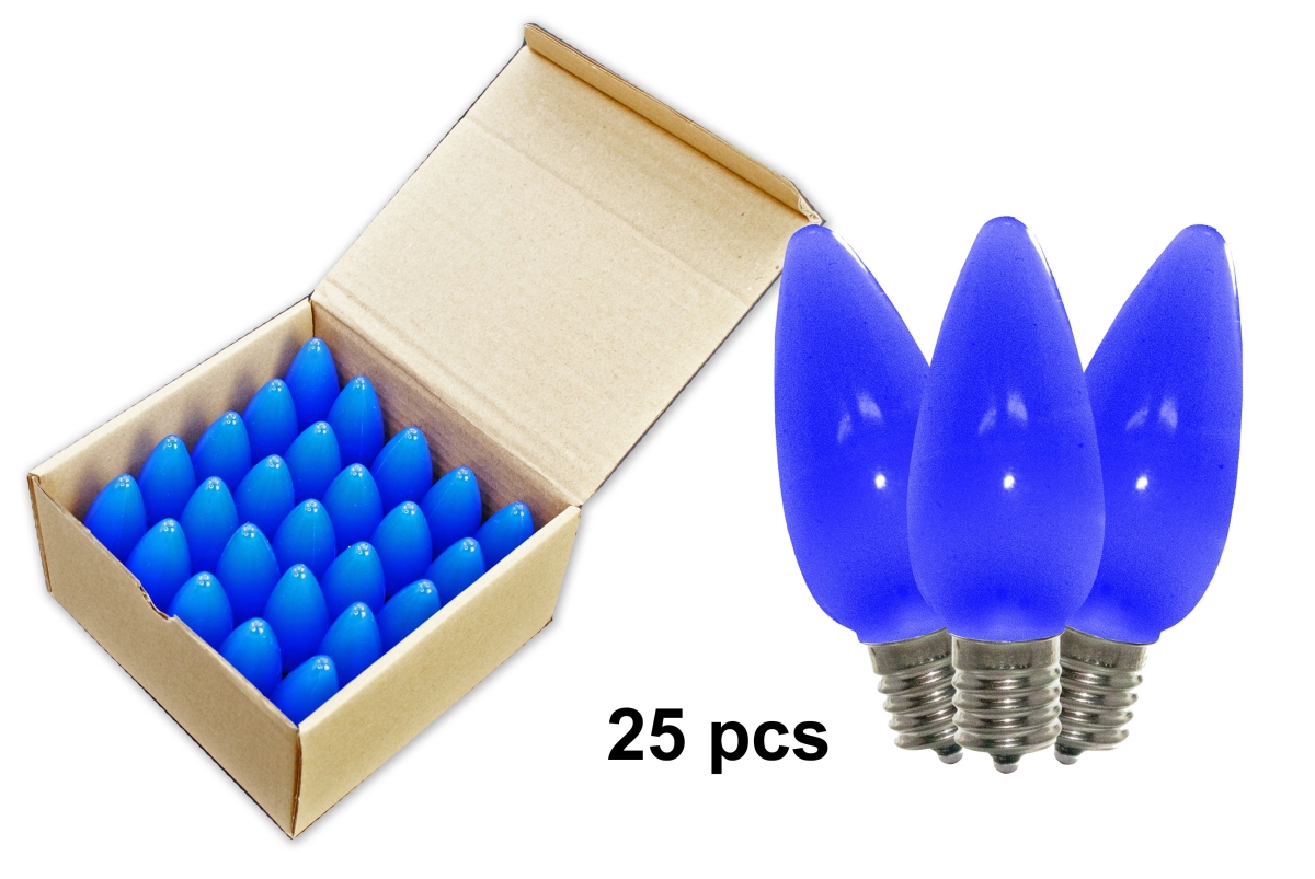 C9 Frosted Dimmable LED Retrofit Bulbs, Blue - Pack of 25